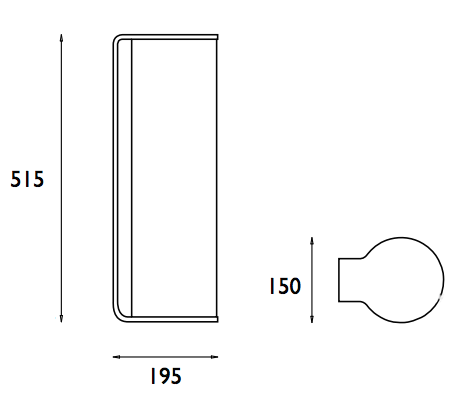 L'Innolux Tubo LED mesure 51.5 x 15 x 19.5 cm