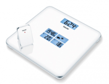 Well-designed scale with weather forecast, time and temperature information