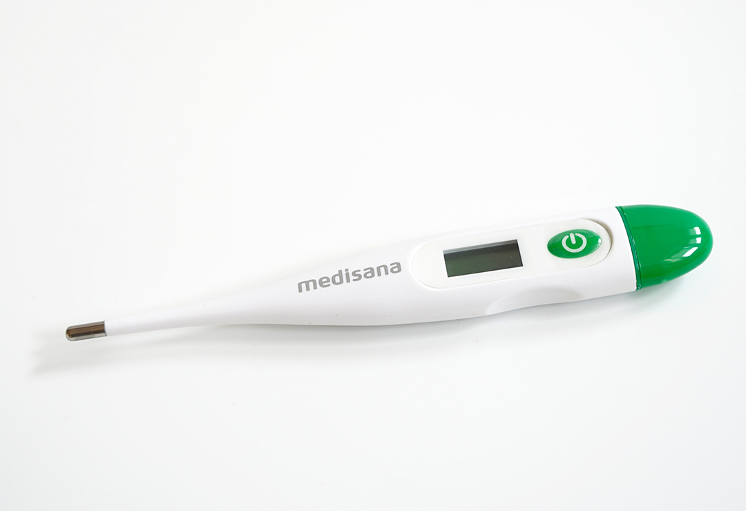 Precise digital clinical thermometer Medisana FTC for oral, axillary or rectal fever measurement.