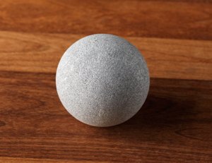 Spherical Hukka Palm Stone made of soapstone. Silky touch from billions of years ago