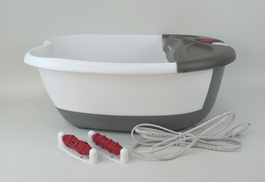 Ecomed foot whirlpool with removable massage rollers