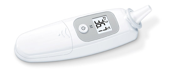 Einfach zu bedienendes Fieberthermometer für die Messung im Ohr.