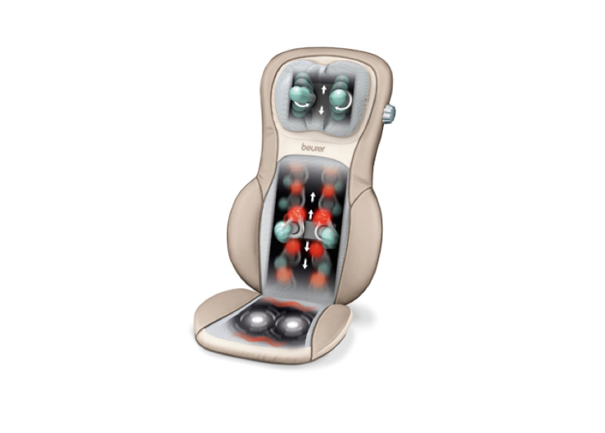Efficace massage shiatsu dans la nuque et dans le dos plus massage par vibrations dans l'assise