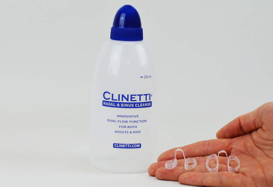 Clinetti bottle for cleaning of the nose & 2 nose dilators