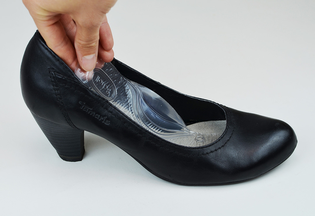 Einlegesohlen für Schuhe mit leichtem Stöckel.