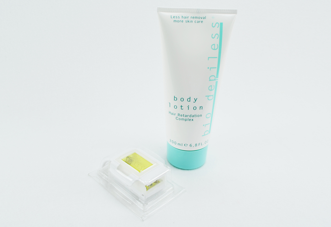 Einweglichteinsatz für das Sensepil Beurer HL100 in Kombination mit der haarwuchsverzögernden und feuchtigkeitsspendenden Bio Depiless Body Lotion.