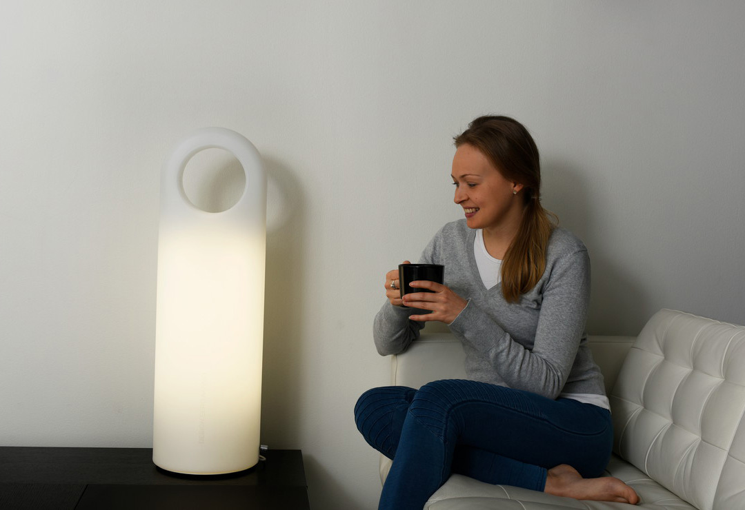 The Innolux Origo LED is suitable as a light therapy lamp and living room lamp