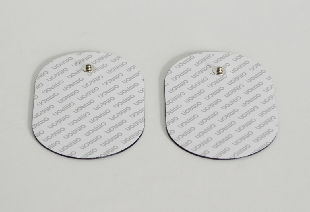 1 pair of Omron replacement electrode pads for pain relief with Omron TENS devices.