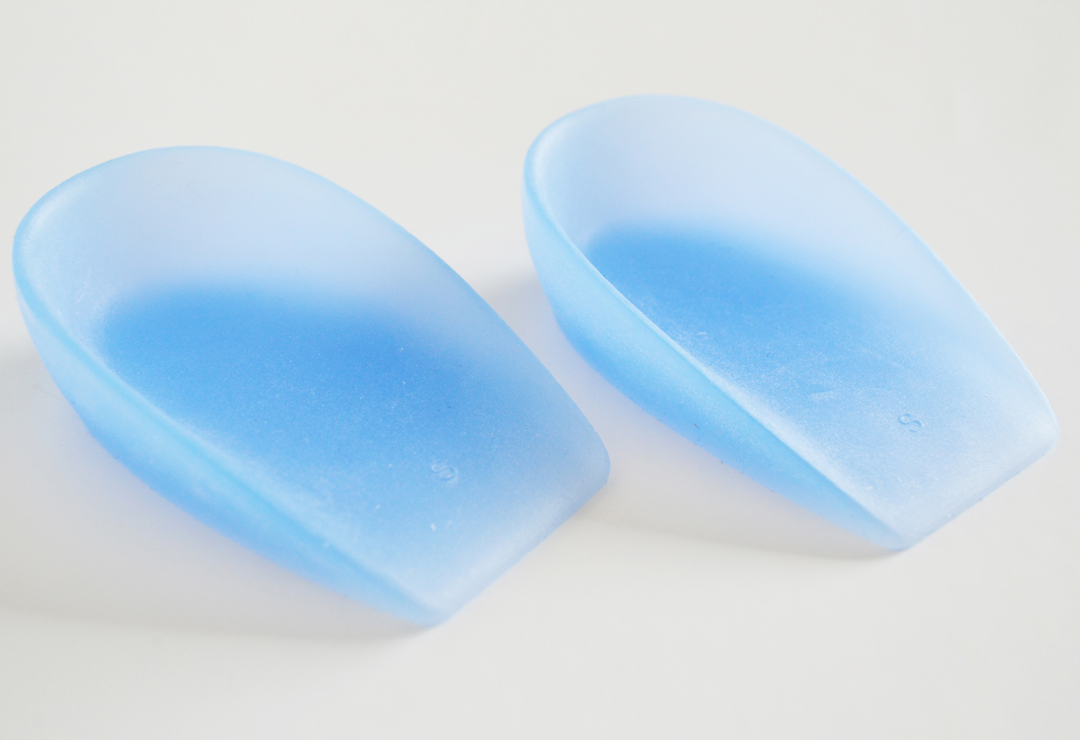 A pair of silicone heel pads for your feet