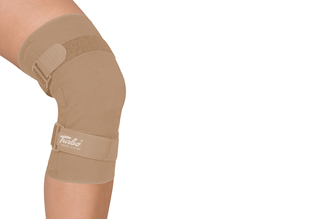 The Turbo Med knee support stabilizes and warms the knee