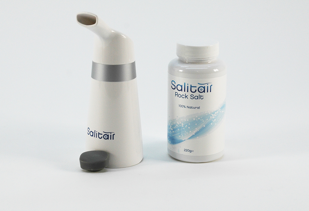 Salitair - Der natürliche Inhalator hilft zu leichterem Atmen. Ohne Wasser oder Dampf. Überall einsetzbar.