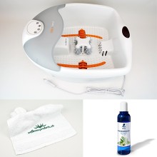Set consisting of the Medisana FS885 foot whirlpool, oak bark extract from Helfe and a cotton towel