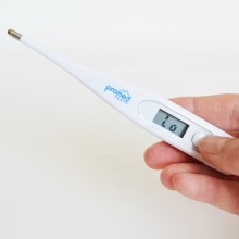 Medisana Promed PFT-3.7 digital thermometer has a sleek design, complete with an easy to read, large, digital screen.