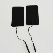 Carbon rubber electrodes.