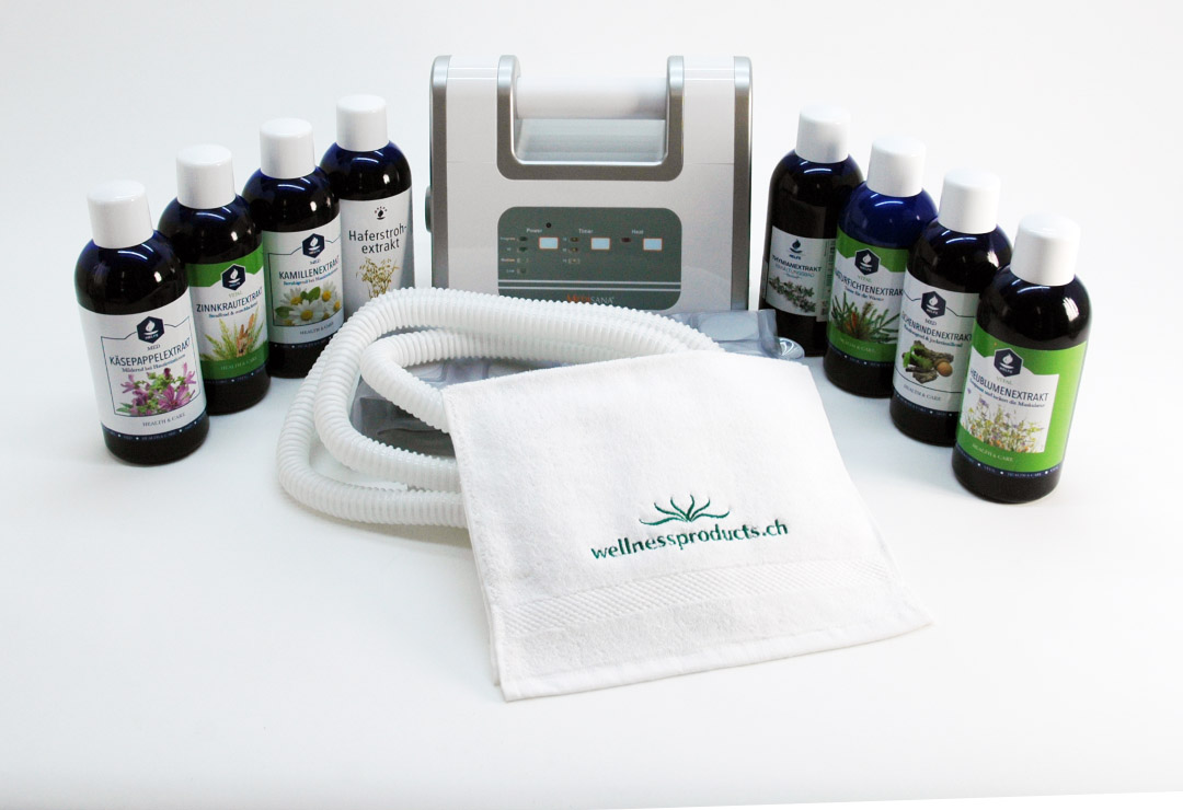 The comprehensive package consisting of the Medisana BBS air bubble bath, plant extracts from Helfe and a cotton towel is nicely packaged.