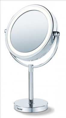 Der Beurer Kosmetikspiegel BS69 ist hochwertig verchromt, mit hellen LEDs