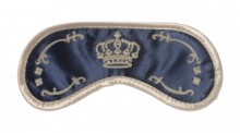 Daydream Schlafmaske in edlem, royalem Blau mit Swarovski-bestückter Krone im Zentrum