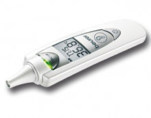 Einfach zu bedienendes Fieberthermometer für die Messung im Ohr. Je nach Farbe der LED ist sogleich sichtbar, ob Fieberalarm besteht.