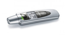 Fieberthermometer zur sanften Messung an der Stirn mit 9 Speicherplätzen und großem, gut ablesbarem Display. 