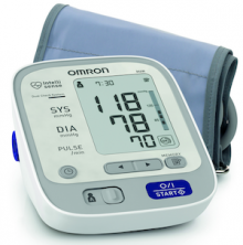 Das kompakte Blutdruckmessgerät für den Oberarm Omron M6W ist angenehm zu bedienen und verfügt über eine sehr große Anzeige. 
