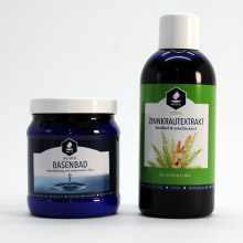 A strong duo when it comes to purifying and tightening the skin: Helfe base bath and Helfe plant extract horsetail