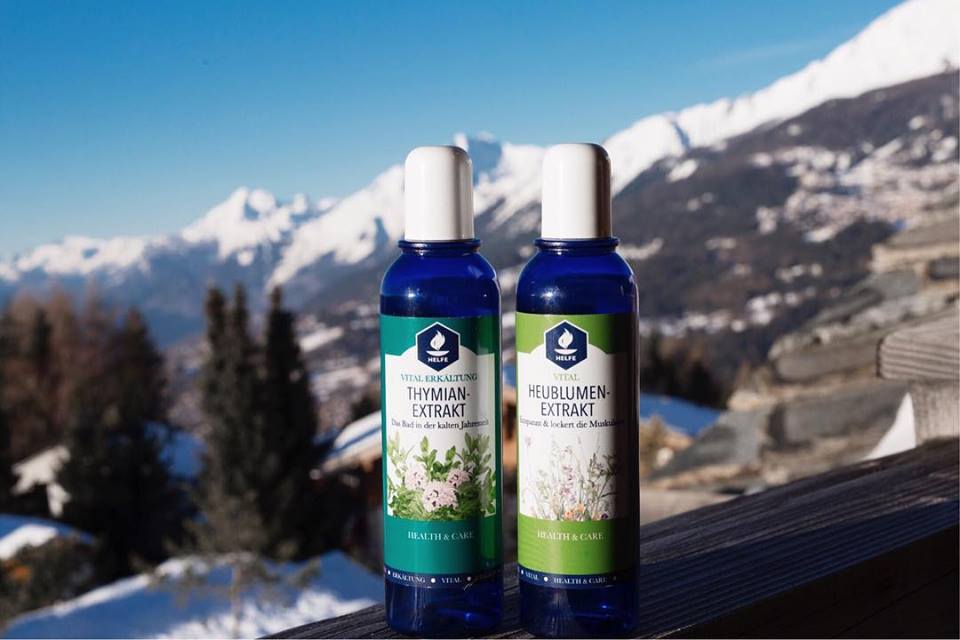 Ideal for baths in the cold season: thyme extract and hay flower extract from Helfe