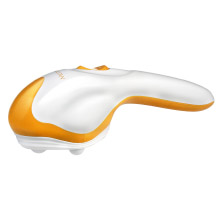Handliches Massagegerät Medisana HM 850, mit dem Sie verspannte Muskeln auf Knopfdruck durch eine gezielte Klopfmassage entspannen und Blockaden lösen können.