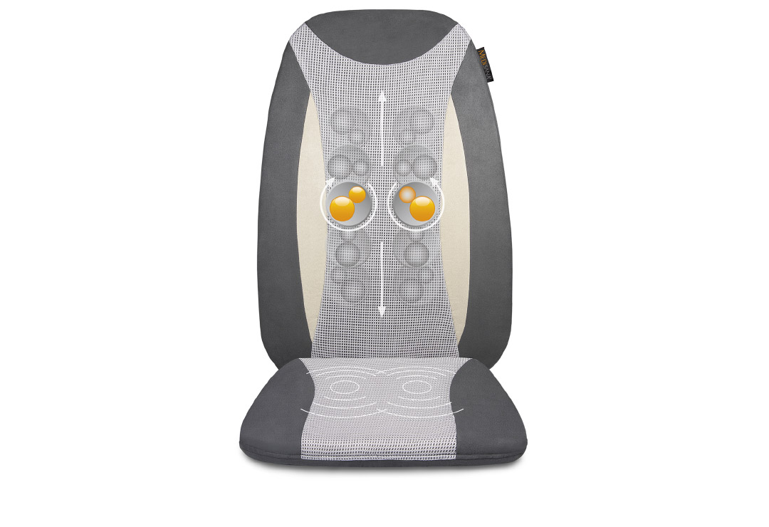 The heat function can be used together with the shiatsu massage, during which the vibration massage can also be activated.