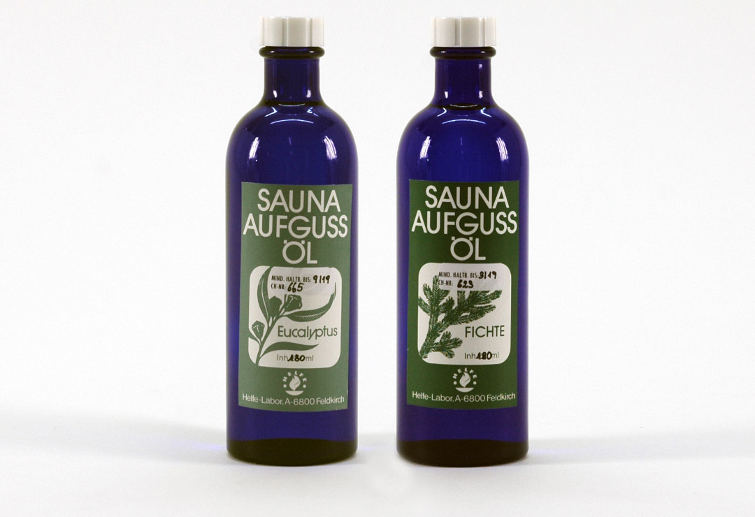 Huile de sauna de Helfe: eucalyptus et épicéa à base d'huiles essentielles