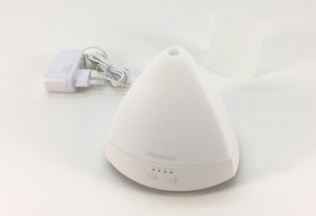 The Medisana AD 630 aroma diffuser offers wellness light with color change in 6 colors and with a timer