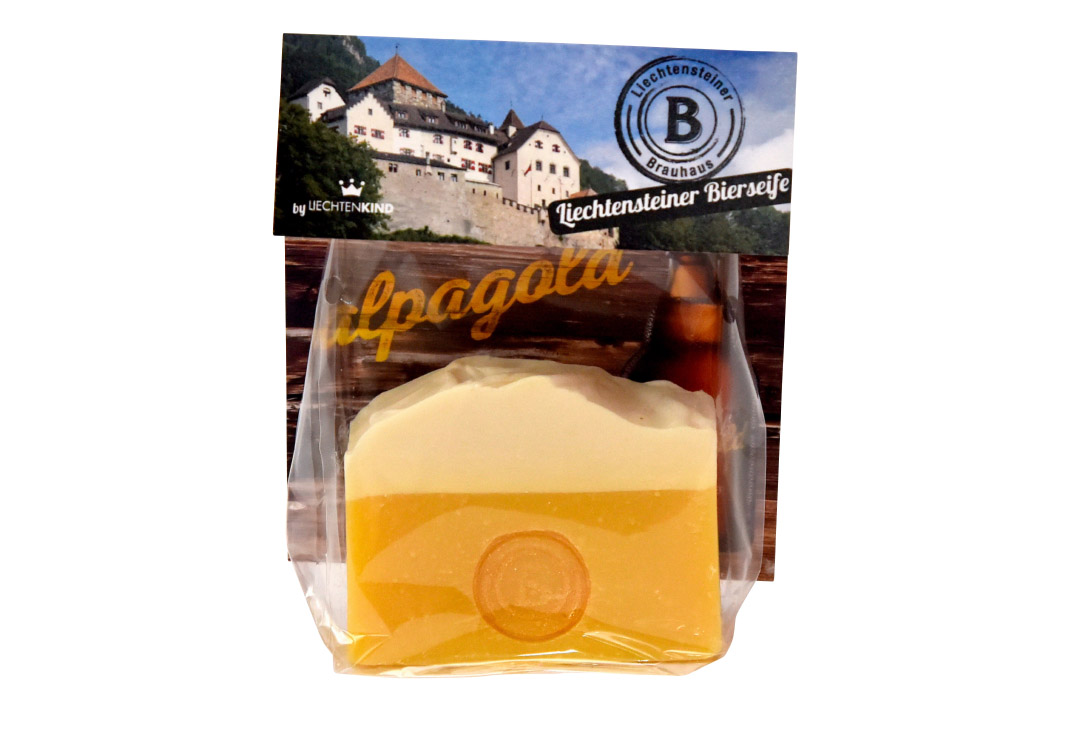 Liechtenkind beer soap is a natural soap made with Liechtenstein brewery beer