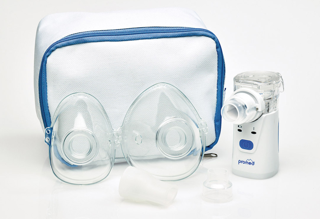 Inhalateur ultrasonique Promed INH-2.1 avec masque, embout buccal et sac de rangement