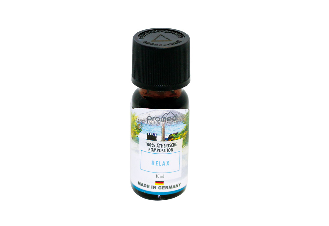 The aroma essence Relax is a 100% essential aroma oil composition