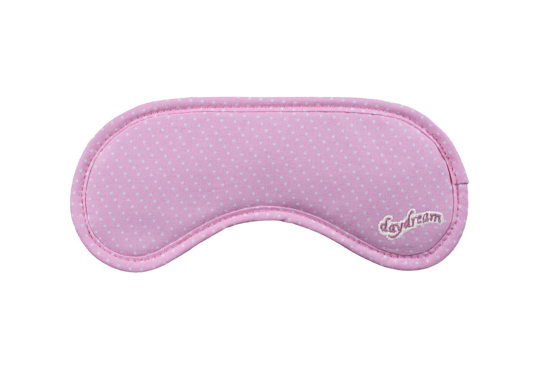 Masque de sommeil Daydream Dots Pink avec motifs féminins à pois délicats