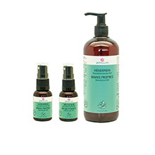 2x hand disinfectant spray and 500ml refill bottle