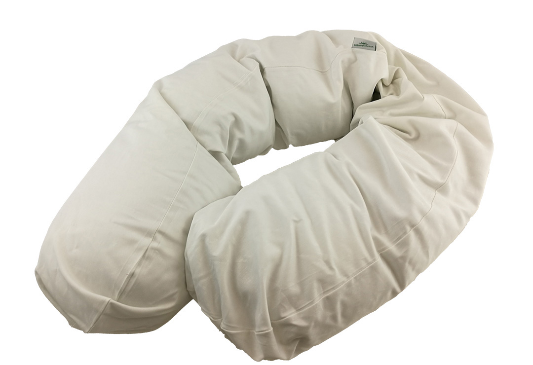 Large size spelt chaff nursing pillow that supports and is easy to shape