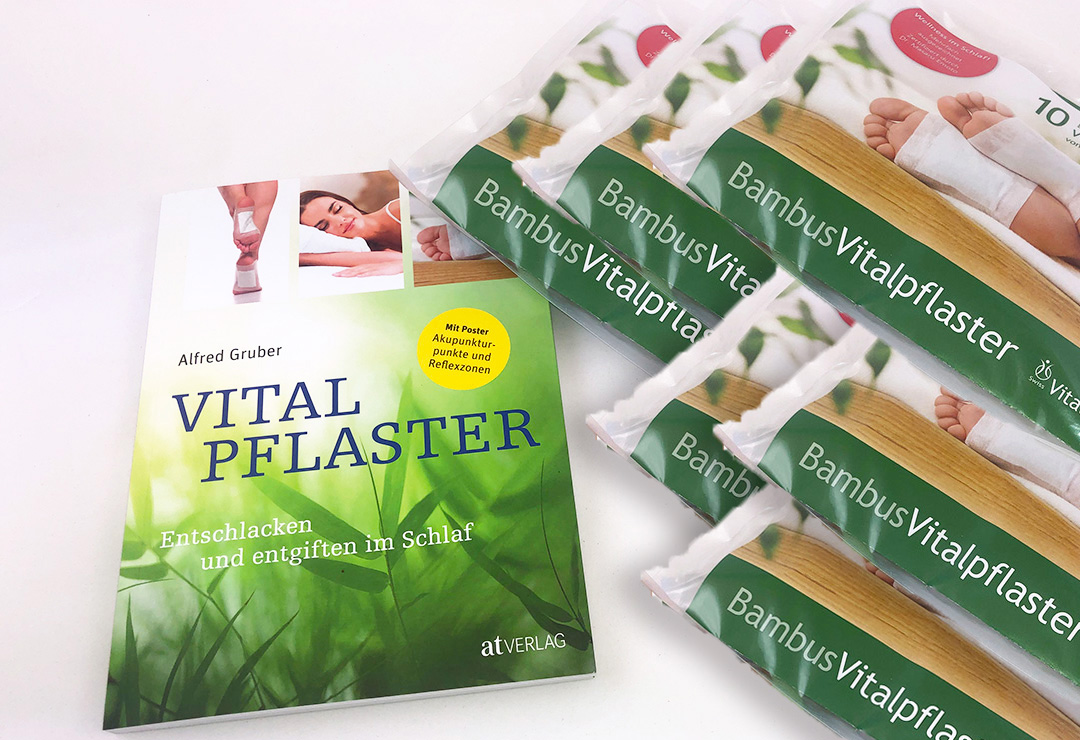 Set di libro 'Vital Pflaster' e 6x10 cerotti vitali di bambù SwissvitalWorld 