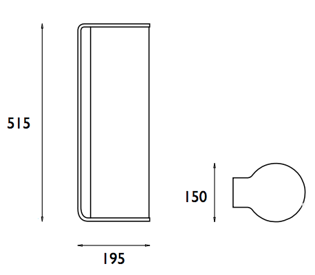 The Innolux Tubo LED is 51.5 x 15 x 19.5 cm in size