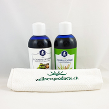 Purifying and skin-cleansing set: Helfe plant extract from horsetail and oak bark and a towel
