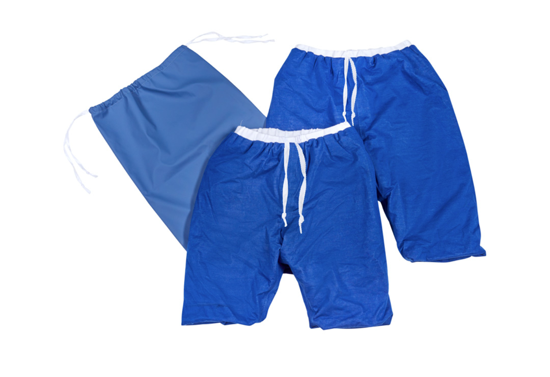 Set of 2x Pjama bed wetting Shorts blue and 1x Pjama bag - an ideal Startkit