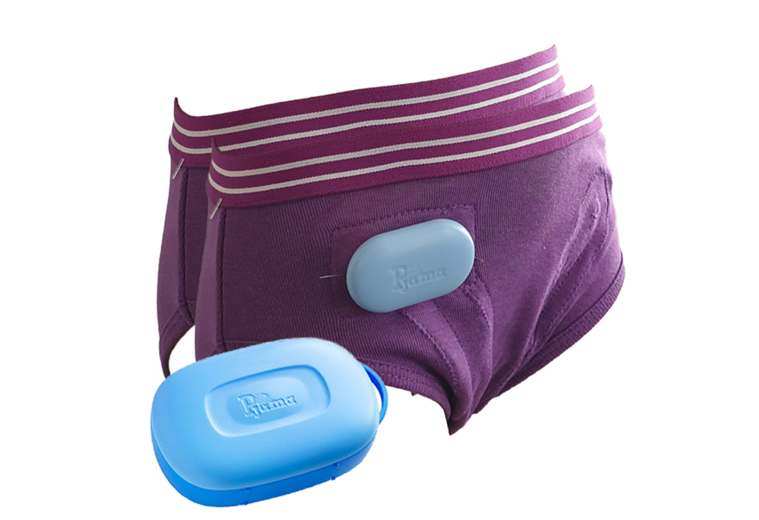 Pjama unisex briefs with Pjama alarm for treating bed wetting