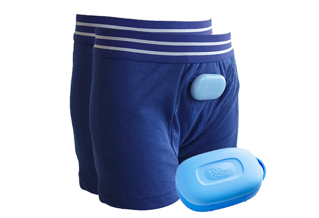 Pjama boxer with Pjama alarm for treating bed wetting