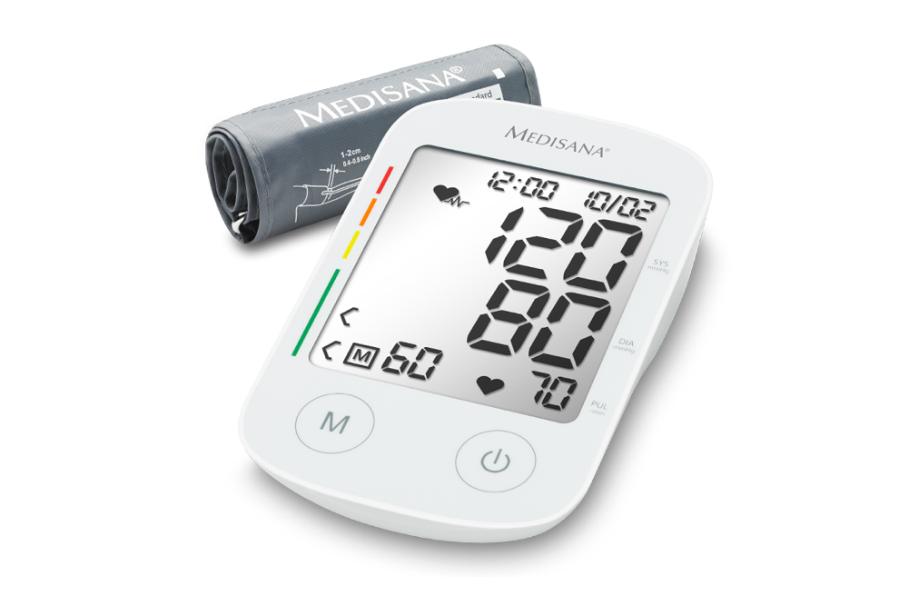 Medisana BU 535 upper arm blood pressure monitor with 120 memory spaces each for 2 users