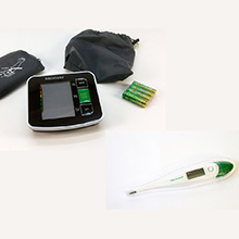Upper arm blood pressure monitor Medisana BU 516 and clinical thermometer Medisana TM700