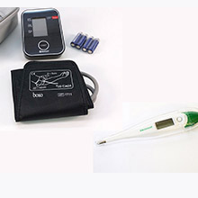 Sfigmomanometro Boso Medicus System e termometro clinico Medisana TM700