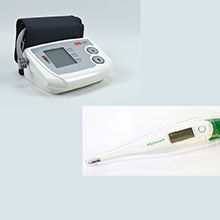 Blutdruckmessgerät Boso Medicus Family und Fieberthermometer Medisana TM700