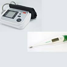 Blutdruckmessgerät Boso Medicus Family 4 und Fieberthermometer Medisana TM700