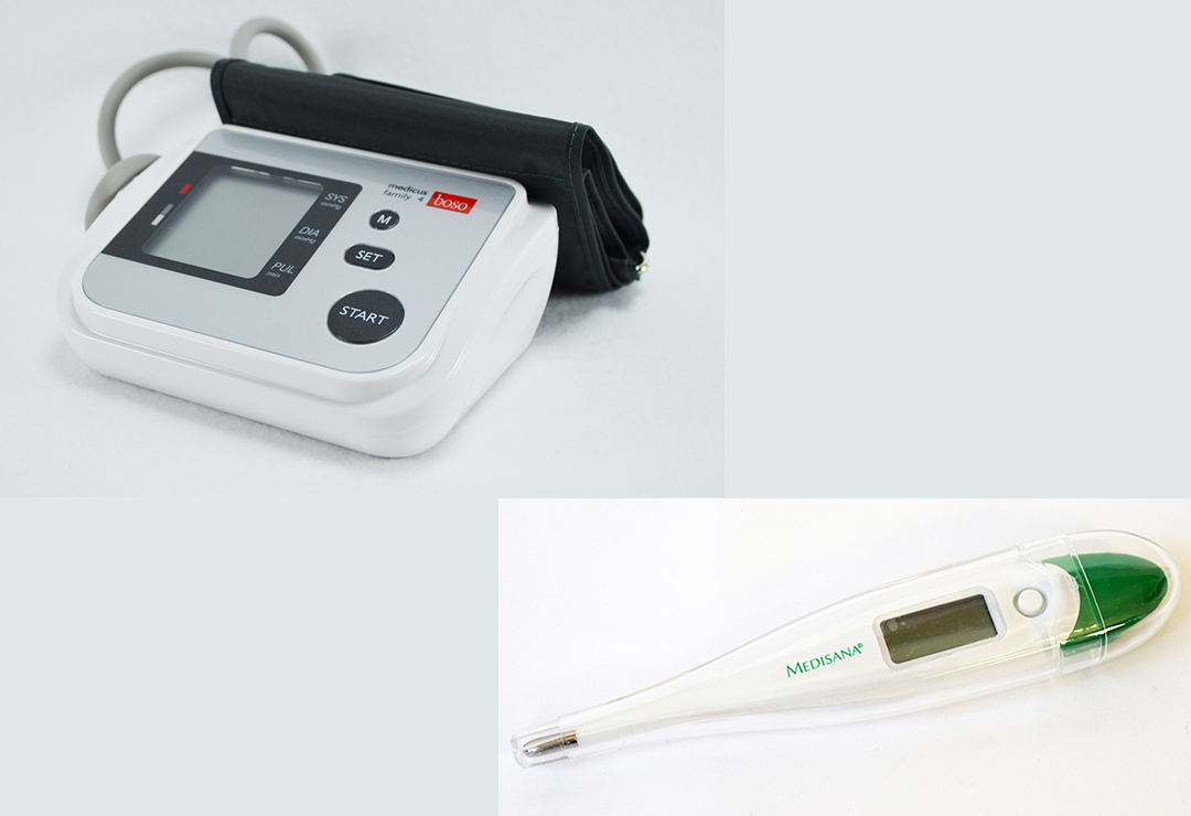 Boso Medicus Family 4 blood pressure monitor and Medisana TM700 clinical thermometer