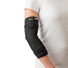 The Cubitumed elbow brace can be worn on the right or left arm