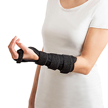 Manufixe long wrist orthosis with moldable aluminum splint